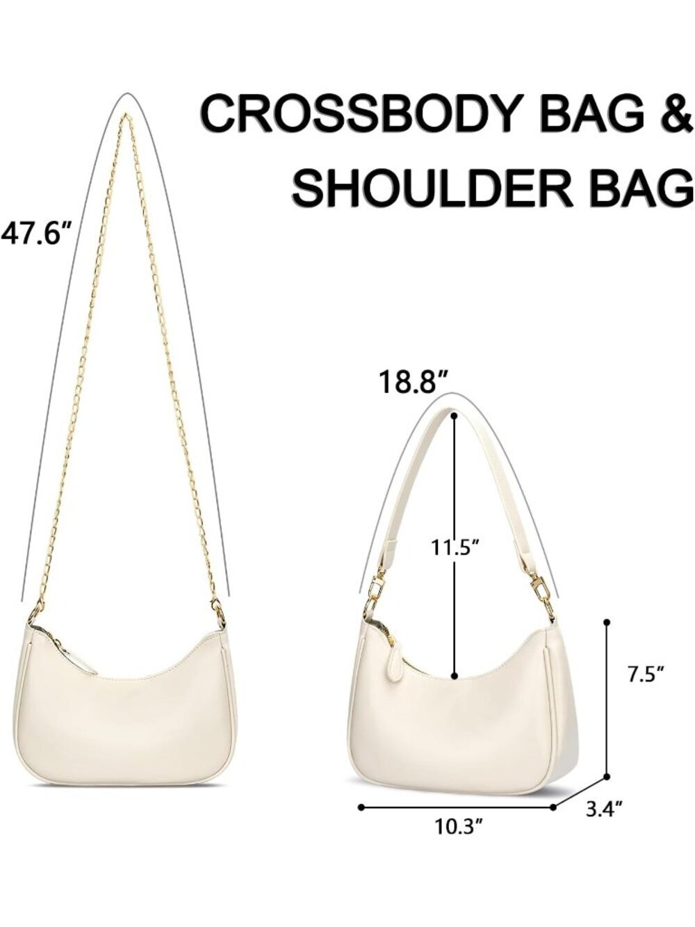 Women's Bag Beige Leather Cute Hobo Shoulder Handbags Retro Clutch Stylish Purse - Picture 6 of 6